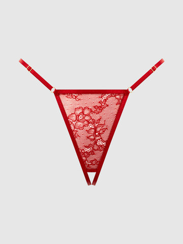 Kiki Lace Crotchless & Side Slider Thong | Love It Curvy