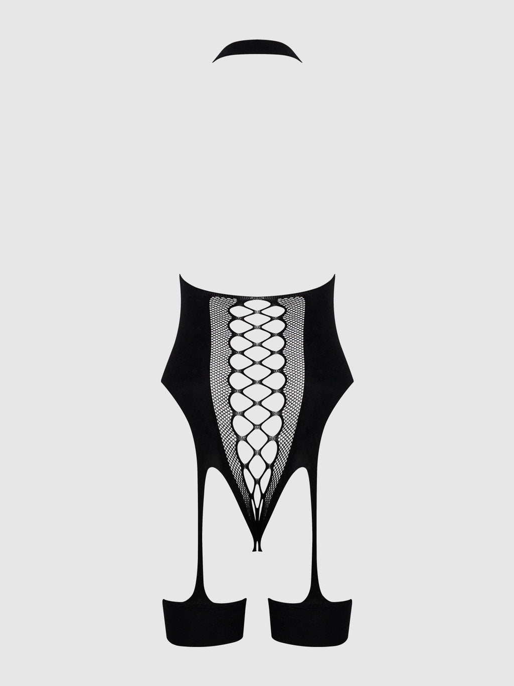 Halter Neck & Gartered Teddy Bodystocking in black, image 6