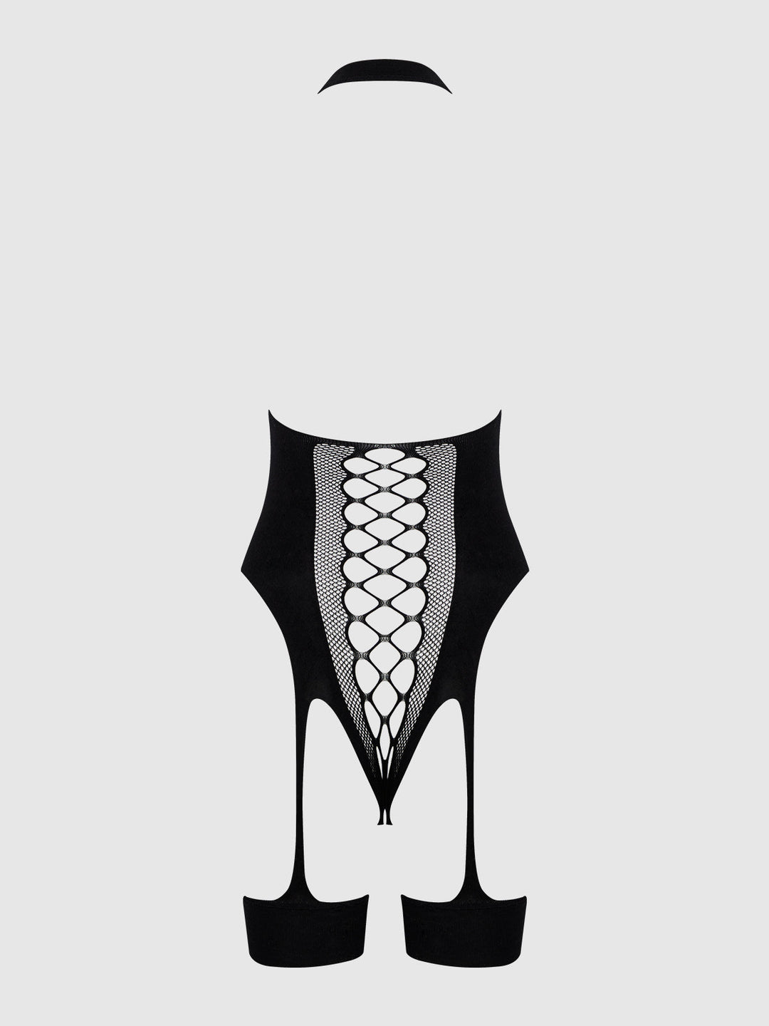 Halter Neck &amp; Gartered Teddy Bodystocking in black, image 6