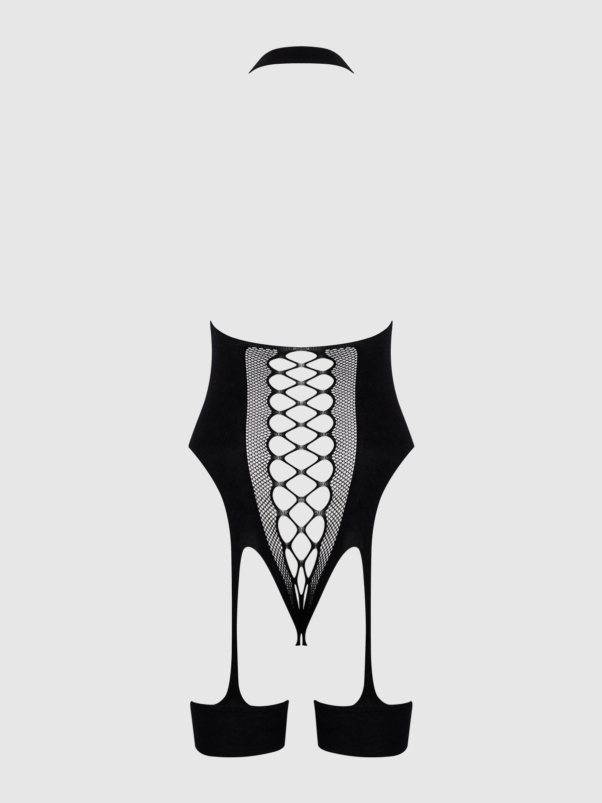 Halter Neck & Gartered Teddy Bodystocking in black, image 6
