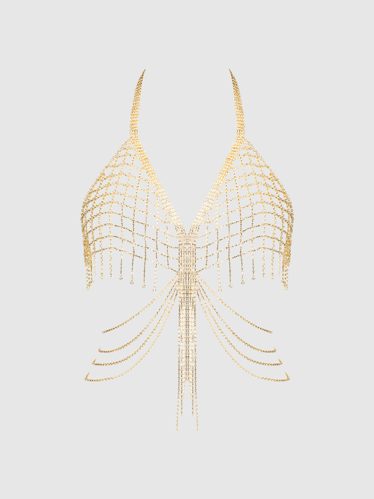Rhinestone Net & Fringe Halter Bralette from Love It Curvy Main image