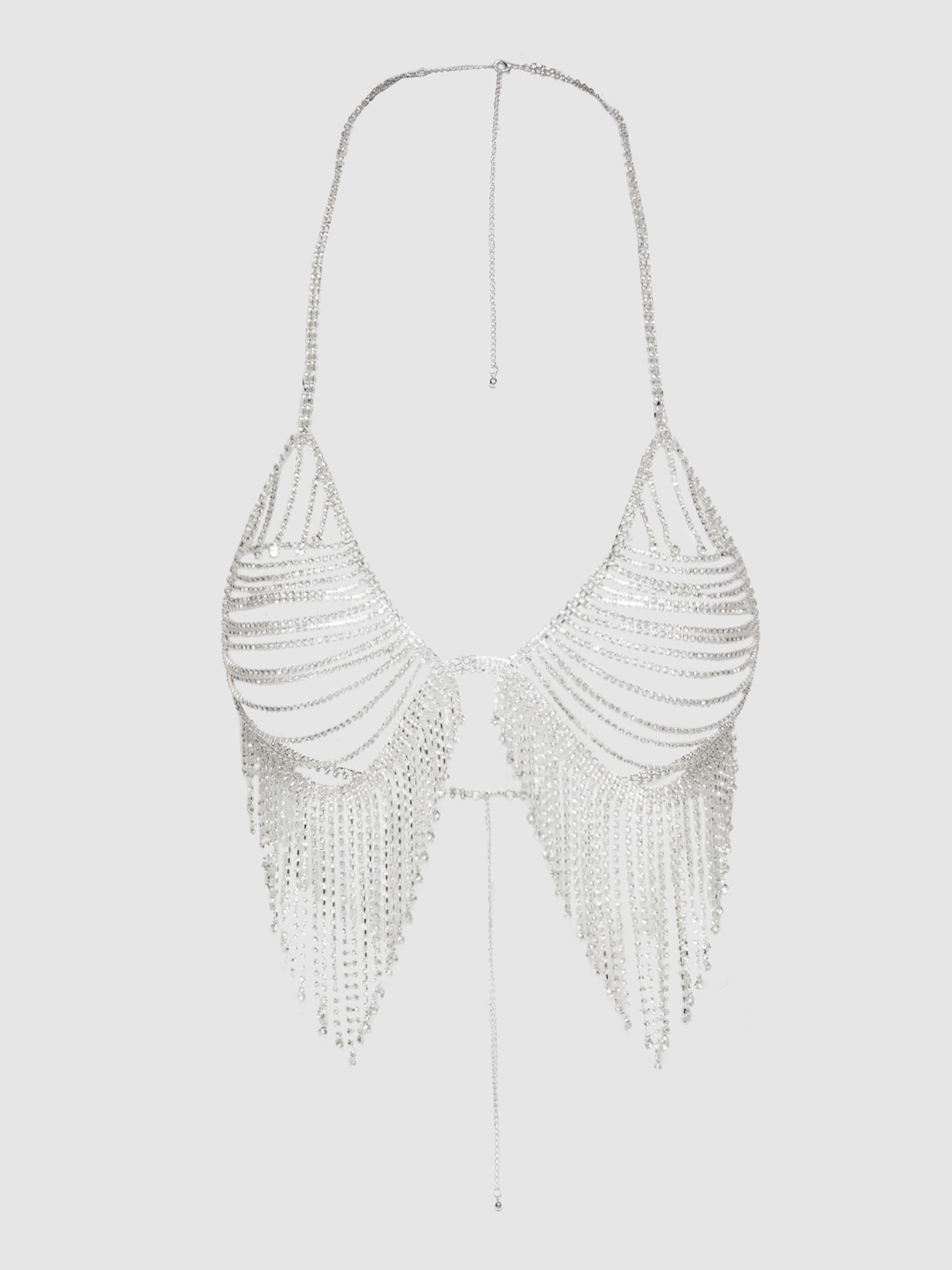 Rhinestone Fringe Triangle Bra from Love It Curvy
