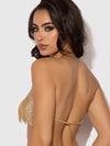 Rhinestone Dangle V-Neck Bra from Love It Curvy