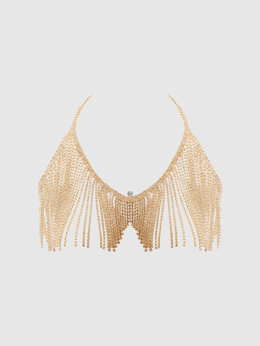 Rhinestone Dangle V-Neck Bra from Love It Curvy