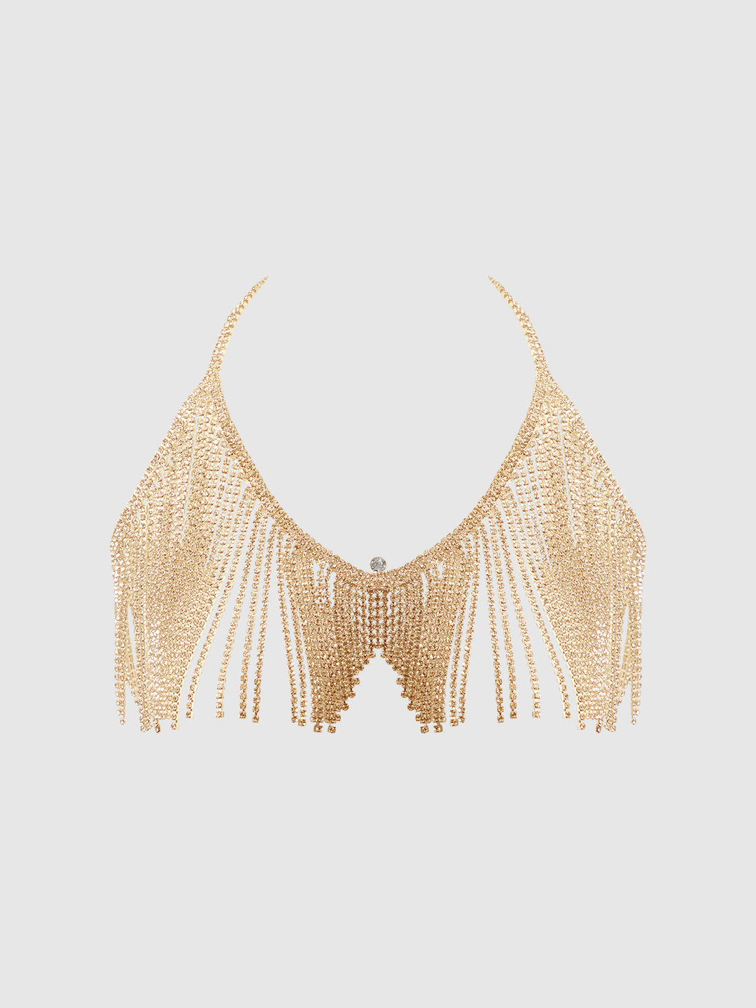 Rhinestone Dangle V-Neck Bra from Love It Curvy