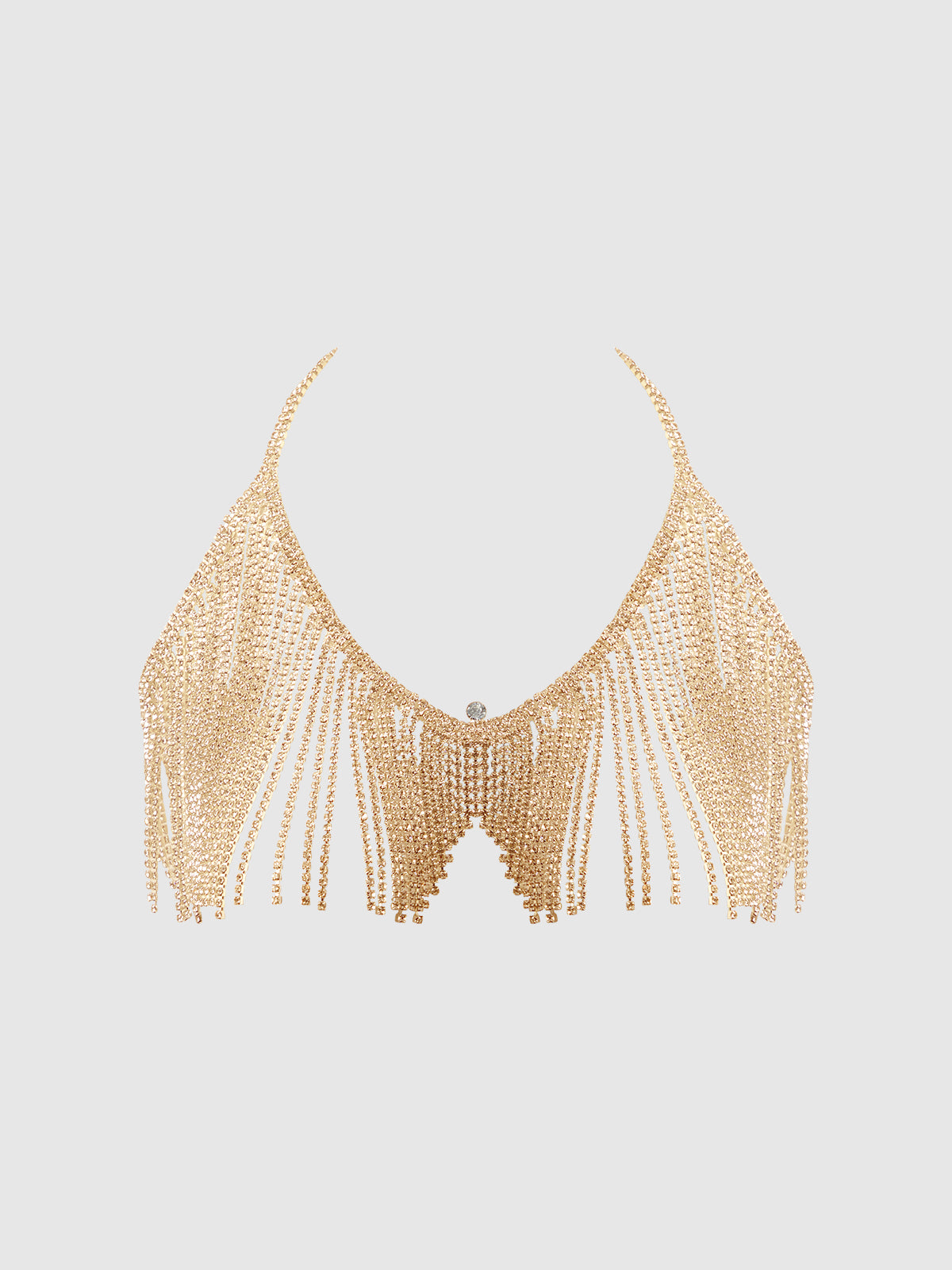 Rhinestone Dangle V-Neck Bra from Love It Curvy