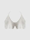Rhinestone Dangle V-Neck Bra from Love It Curvy