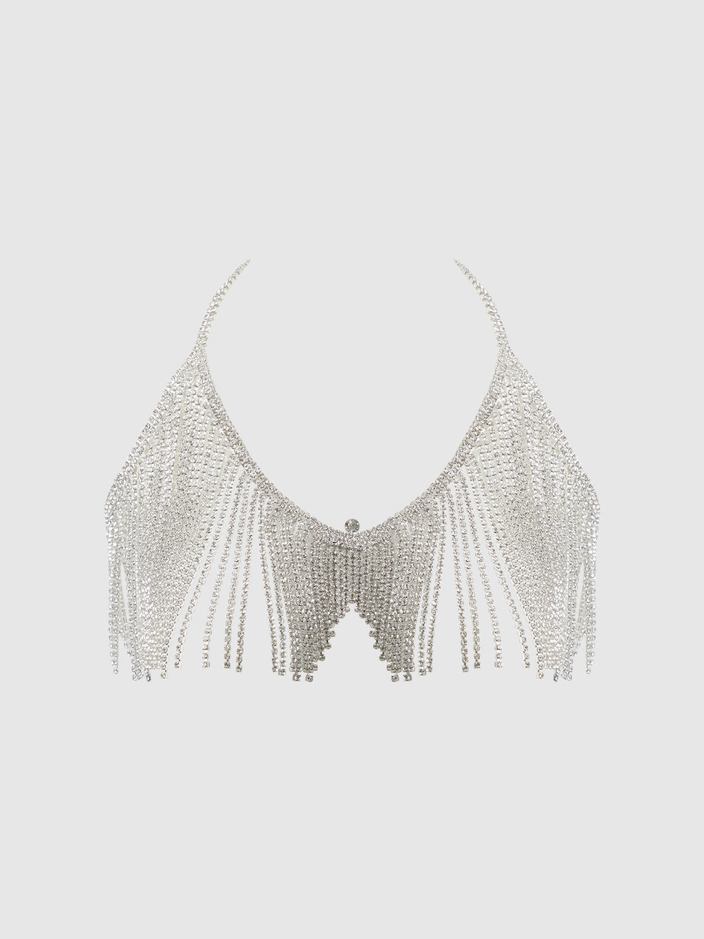 Rhinestone Dangle V-Neck Bra from Love It Curvy