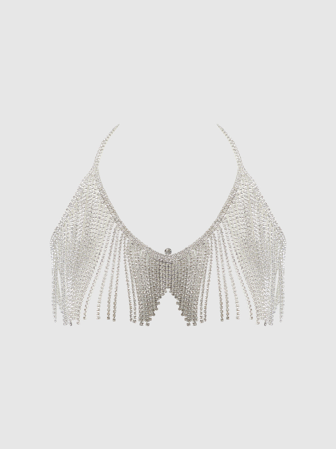 Rhinestone Dangle V-Neck Bra from Love It Curvy