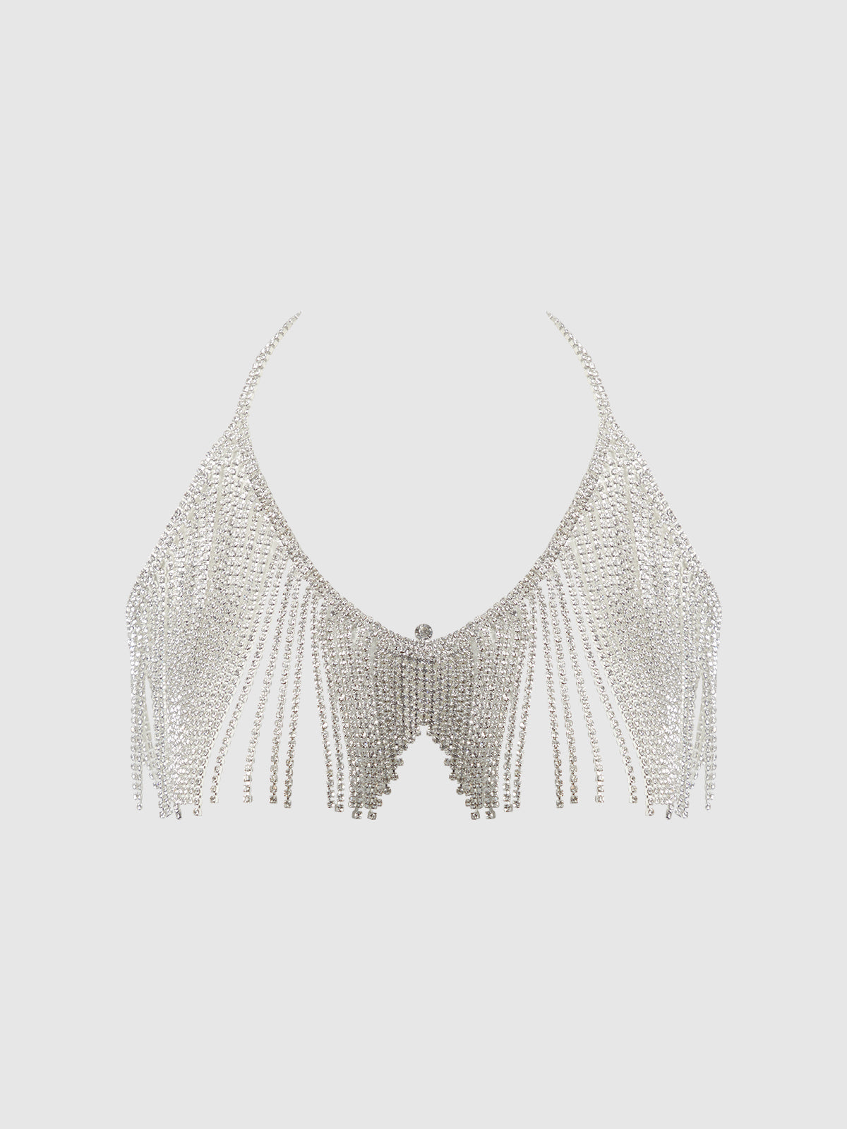 Rhinestone Dangle V-Neck Bra from Love It Curvy