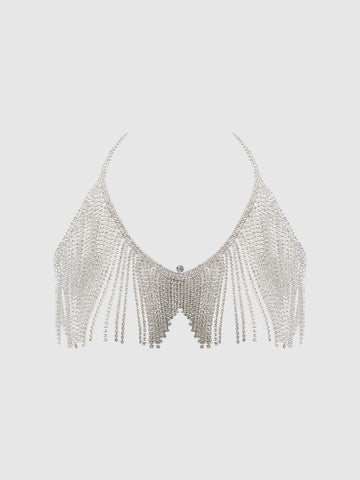 Rhinestone Dangle V-Neck Bra | Love It Curvy