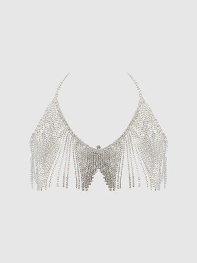 Love It Curvy Rhinestone Dangle V-Neck Bra