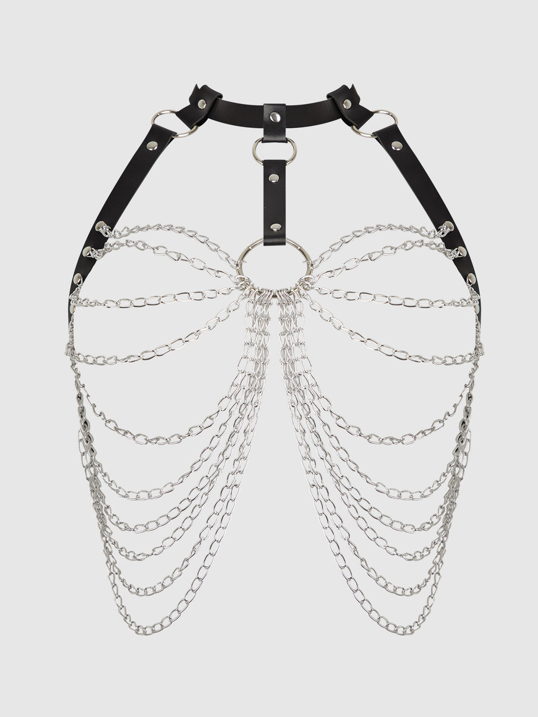 Chain &amp; Leather-Like Draped Harness from Love It Curvy
