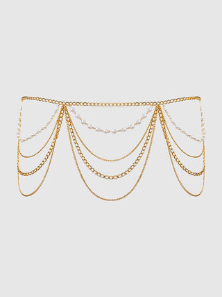 Love It Curvy Pearl & Chain Draped Garter