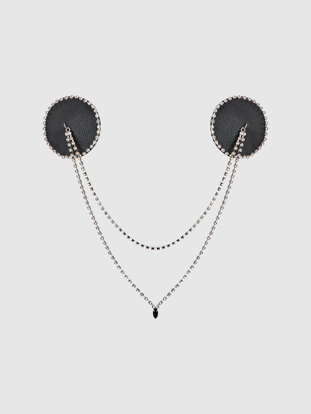 Rhinestone &amp; Leather-Like Draped Pasties from Love It Curvy