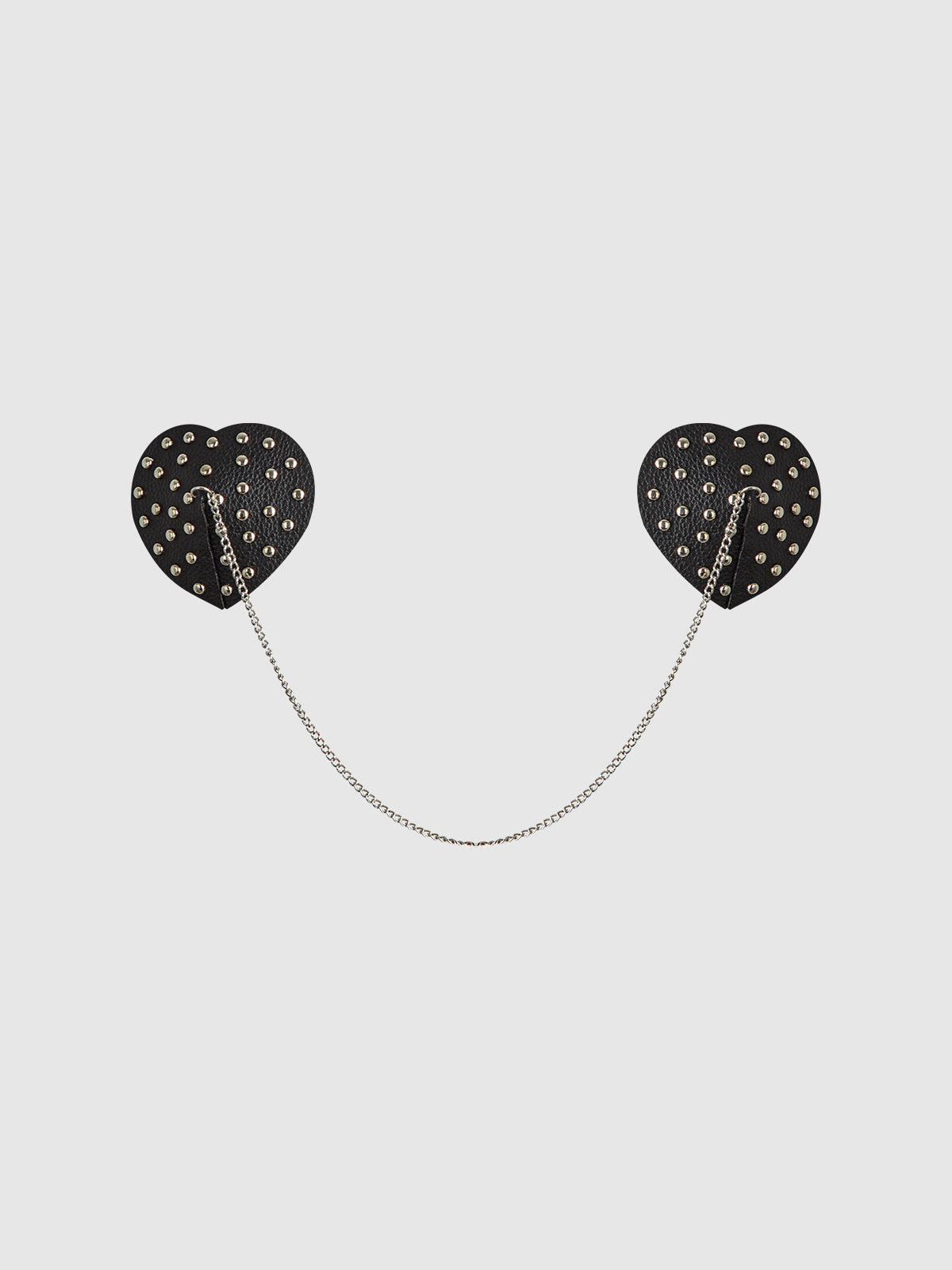 Studded & Chain Draped Leather-Like Heart Pasties from Love It Curvy Main image