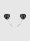 Studded & Chain Draped Leather-Like Heart Pasties from Love It Curvy