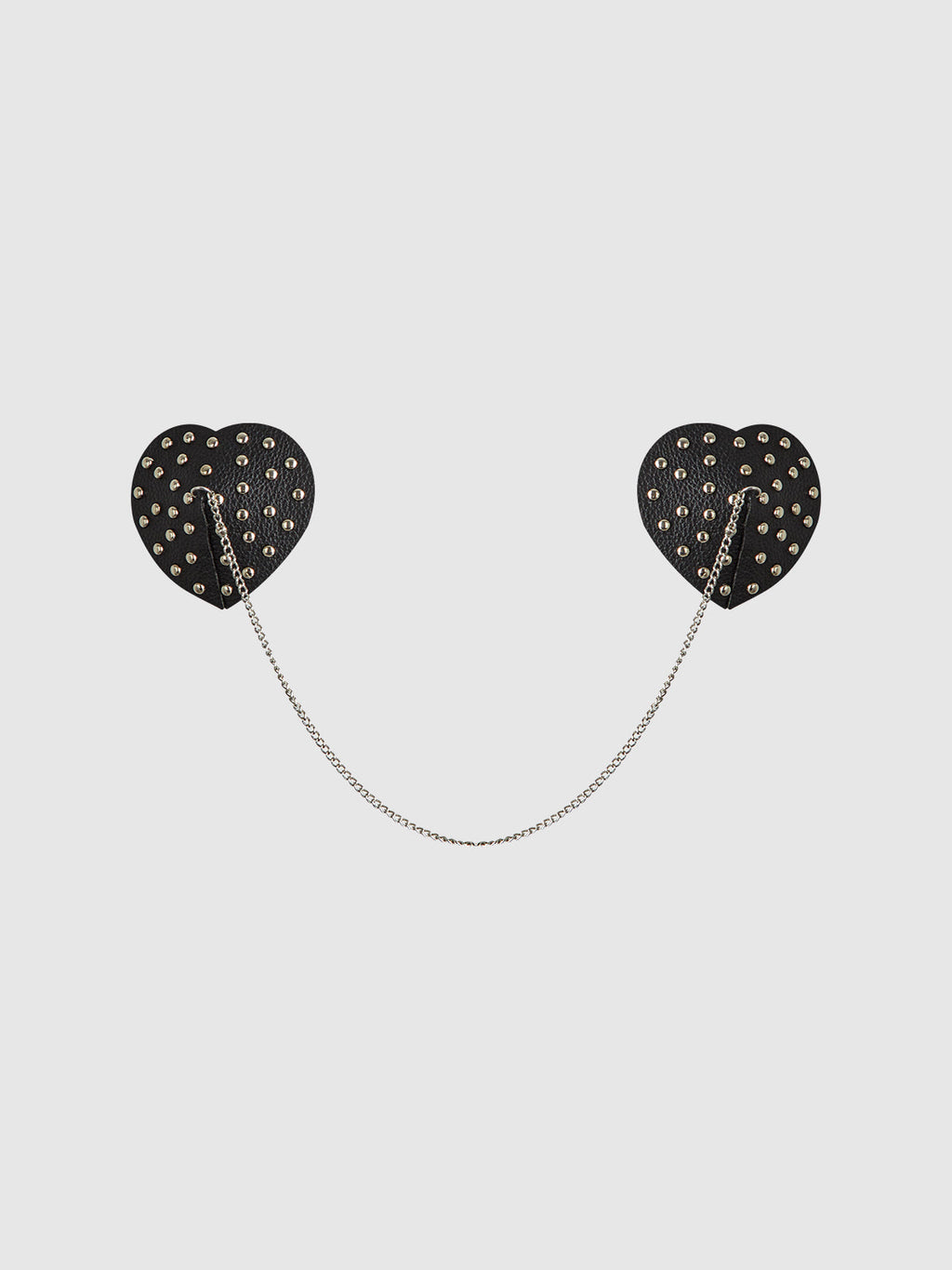 Studded & Chain Draped Leather-Like Heart Pasties from Love It Curvy