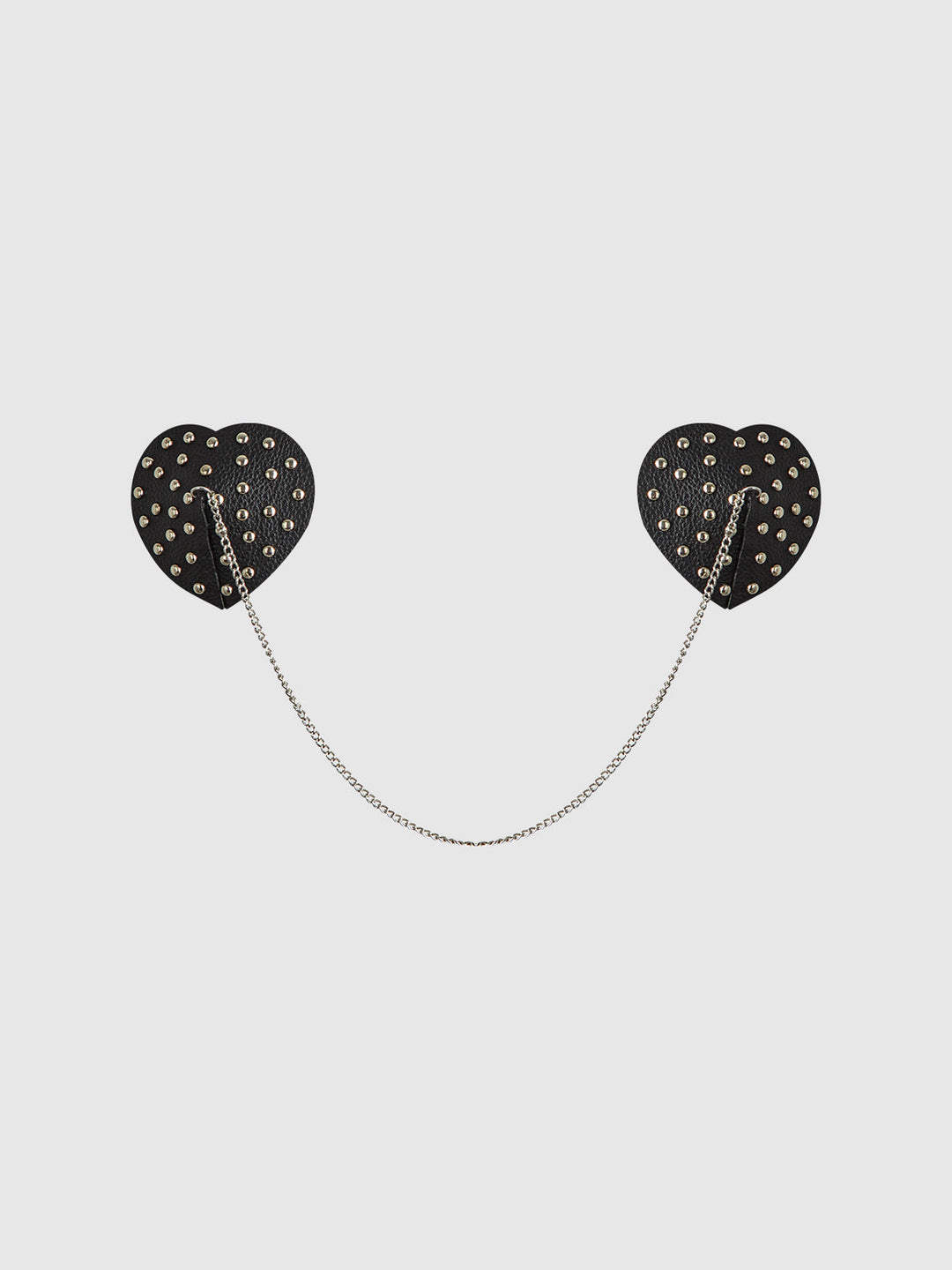 Studded &amp; Chain Draped Leather-Like Heart Pasties from Love It Curvy