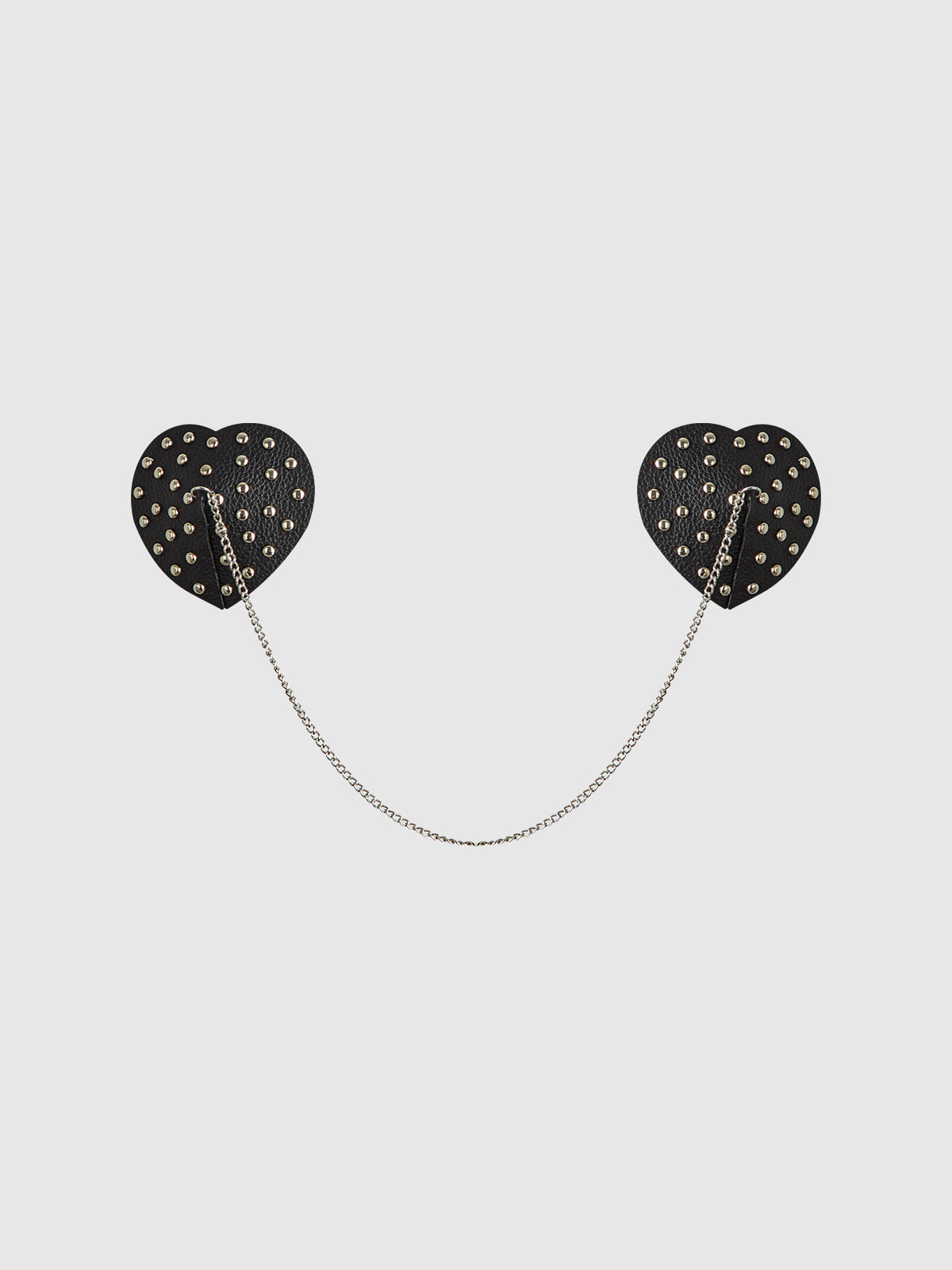 Studded & Chain Draped Leather-Like Heart Pasties from Love It Curvy