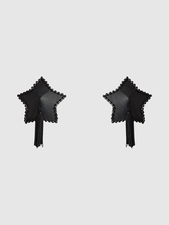 Rhinestone & Leather-Like Star Tassel Pasties from Love It Curvy