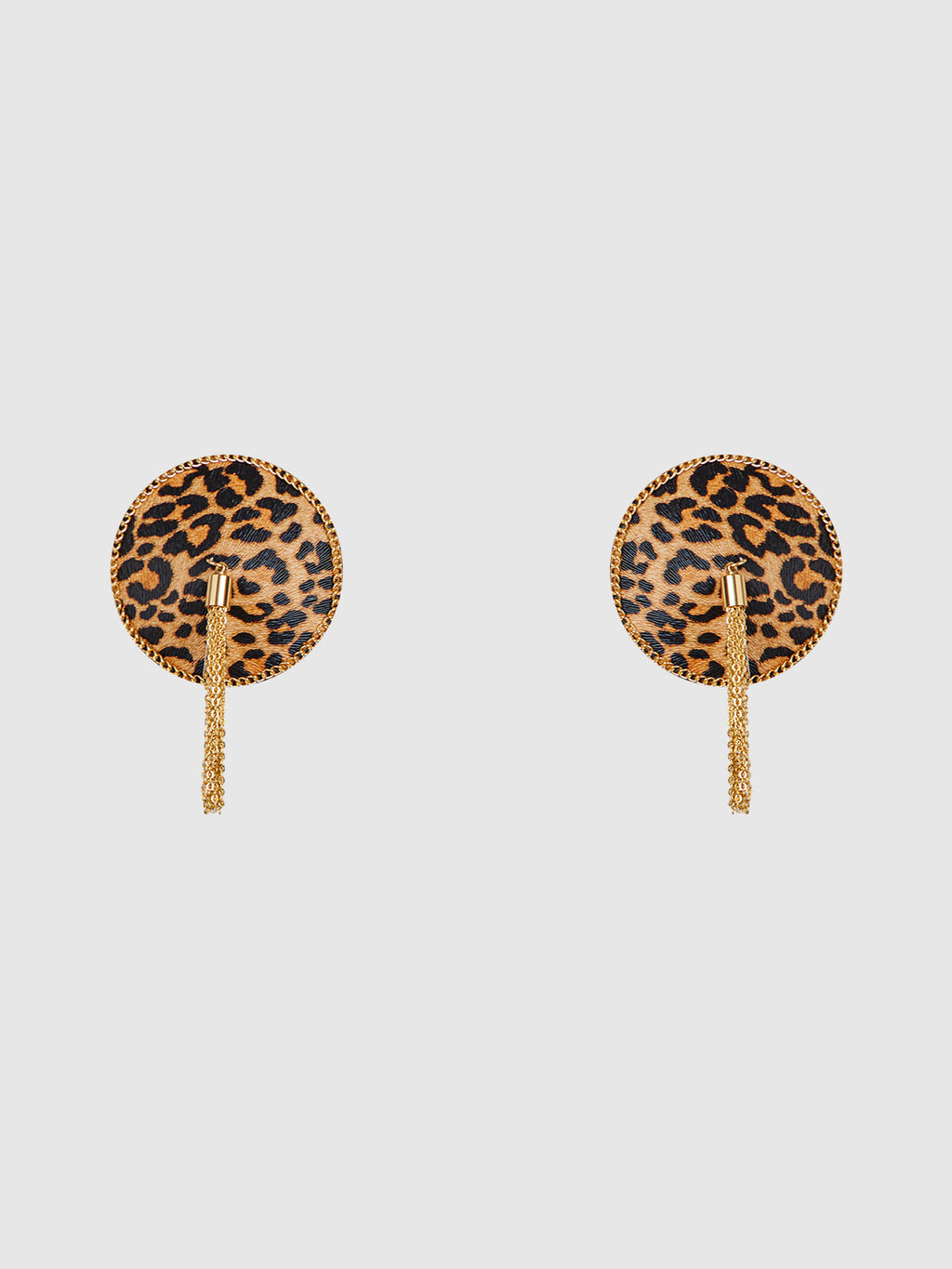 Leopard & Gold Chain Round Tassel Pasties from Love It Curvy
