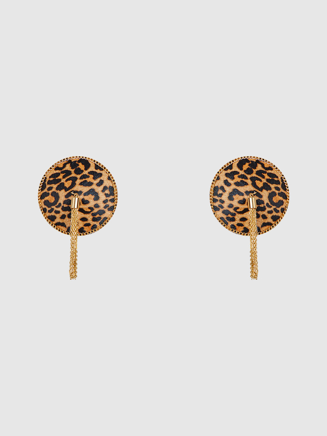 Leopard &amp; Gold Chain Round Tassel Pasties from Love It Curvy
