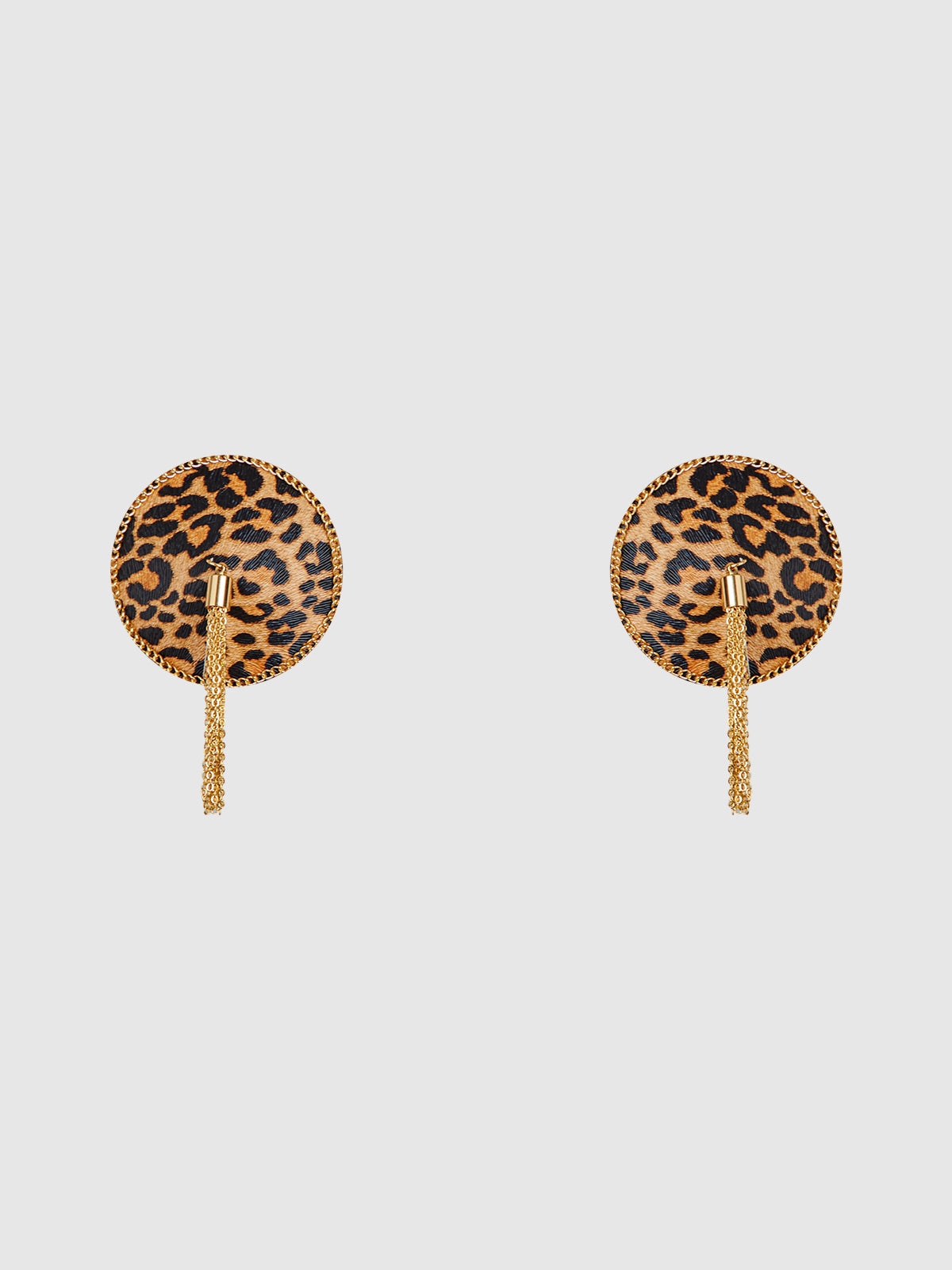 Leopard & Gold Chain Round Tassel Pasties from Love It Curvy