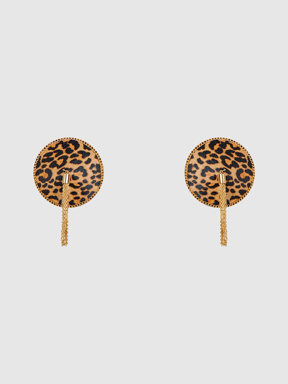 Leopard & Gold Chain Round Tassel Pasties from Love It Curvy