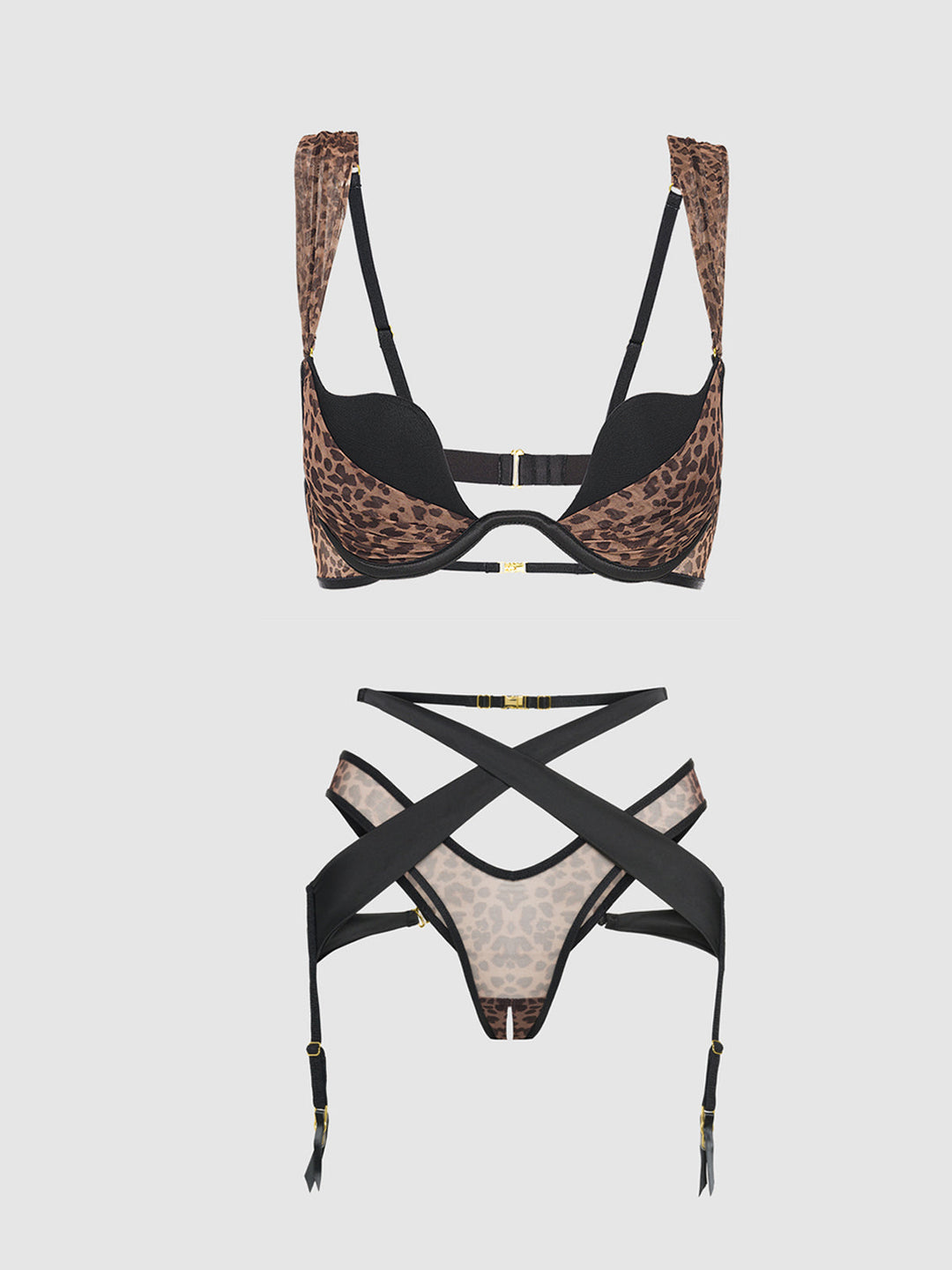 Chantal Plunge Push Up Bra &amp; Crotchless Tanga Set from Love It Curvy