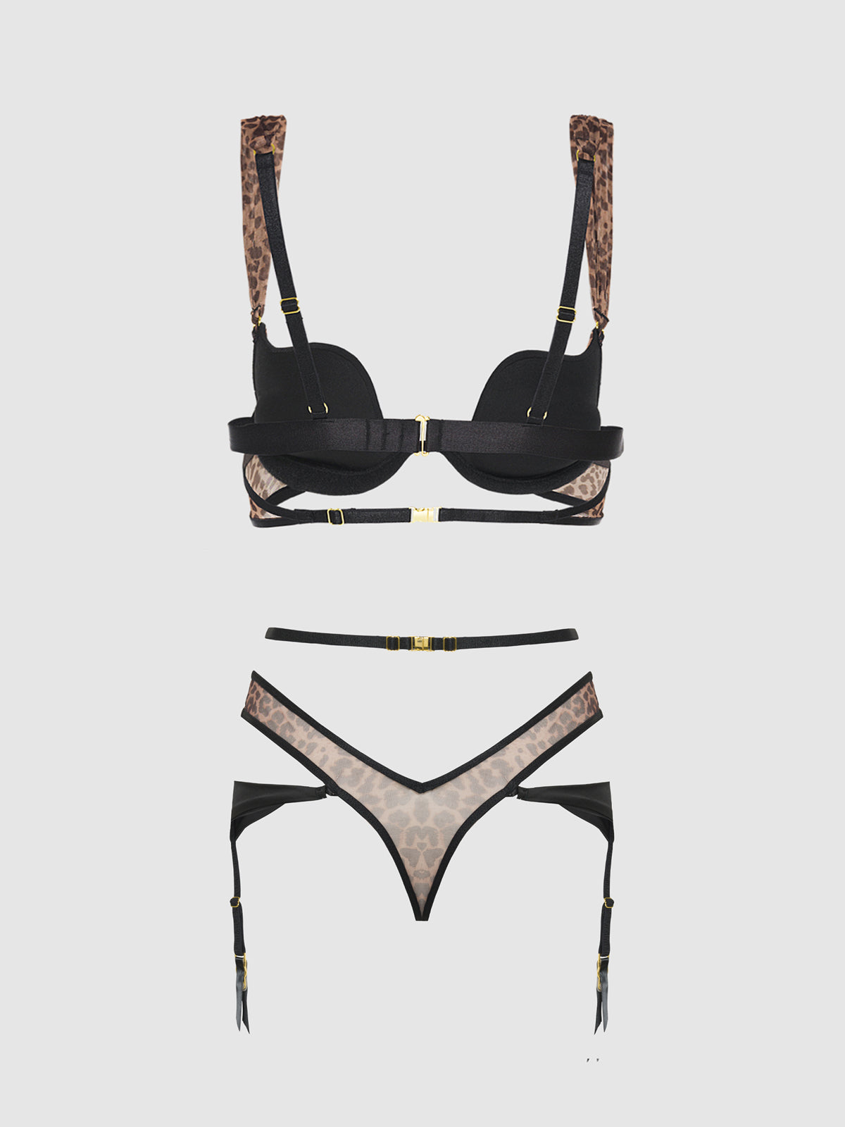 Chantal Plunge Push Up Bra & Crotchless Tanga Set | Love It Curvy Secondary image