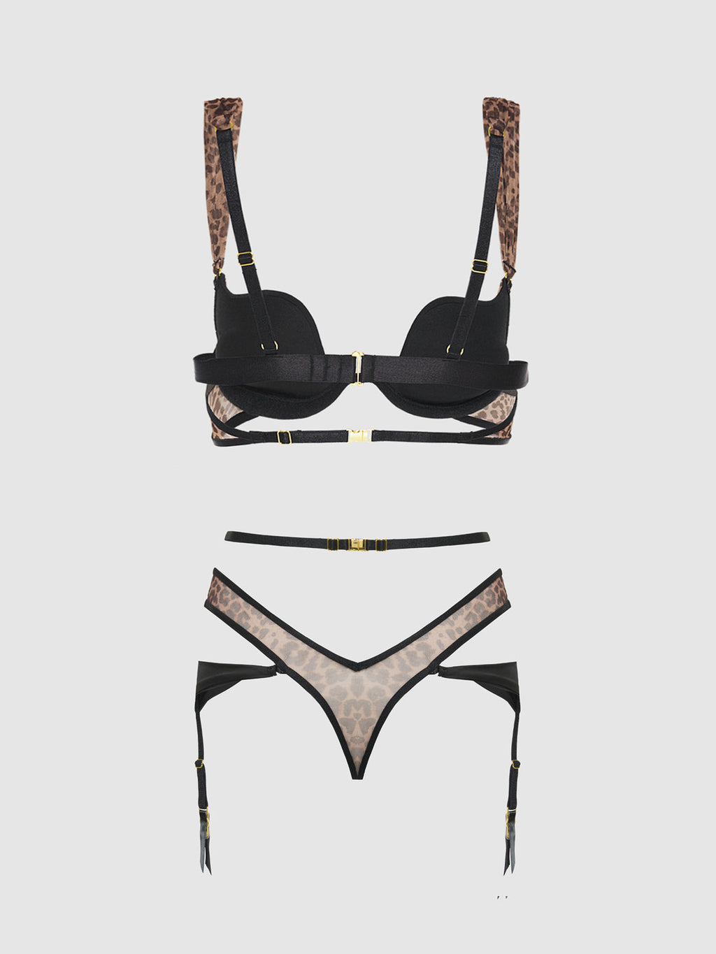 Chantal Plunge Push Up Bra & Crotchless Tanga Set from Love It Curvy