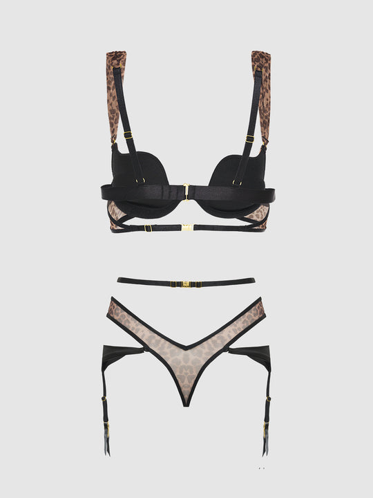 Chantal Plunge Push Up Bra & Crotchless Tanga Set from Love It Curvy