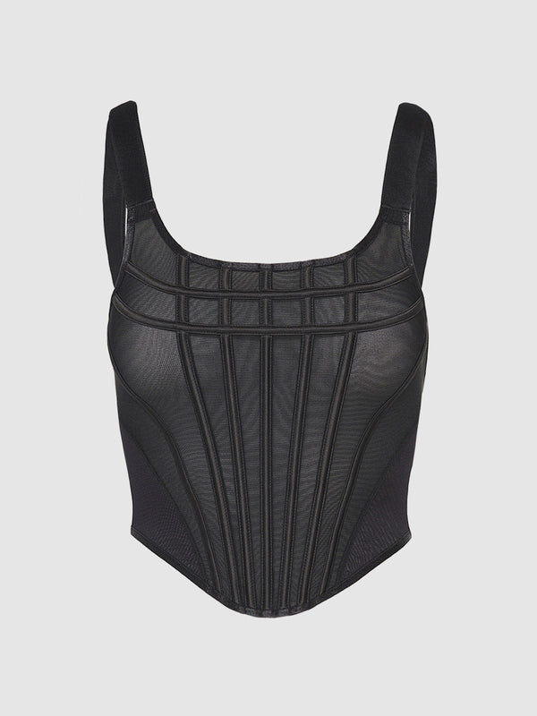Chantal Mesh Bustier & G-String Set from Love It Curvy