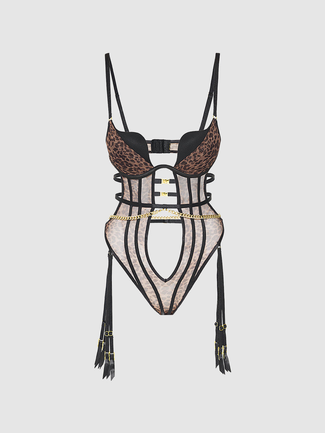 Chantal Mesh Push-Up Strappy Teddy from Love It Curvy