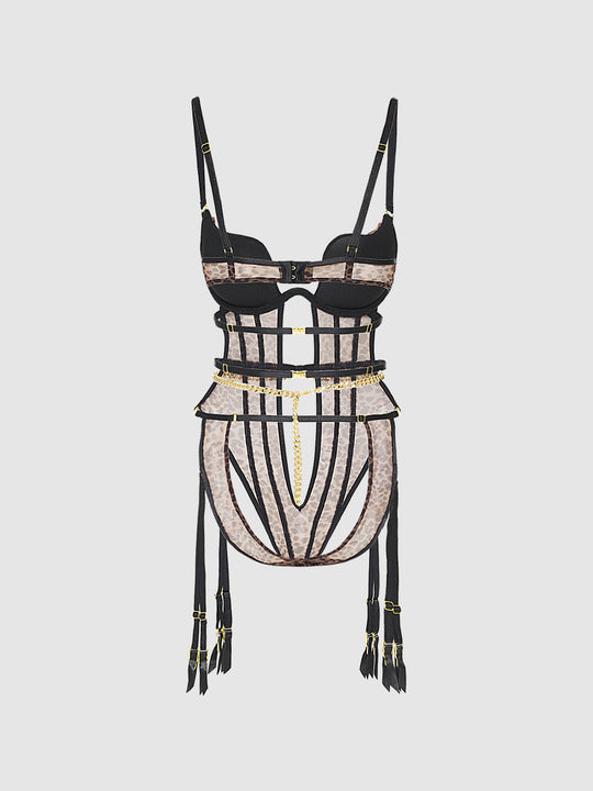Chantal Mesh Push-Up Strappy Teddy from Love It Curvy