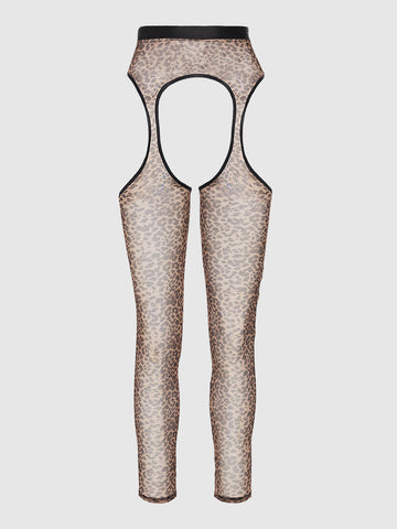 Love It Curvy Chantal Leopard Mesh Fundies