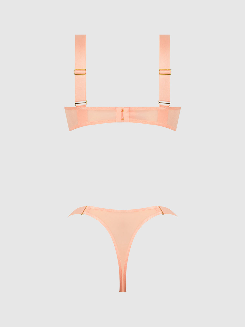 Yvone Shimmer Mesh Openable Cup Bra & Thong Set from Love It Curvy