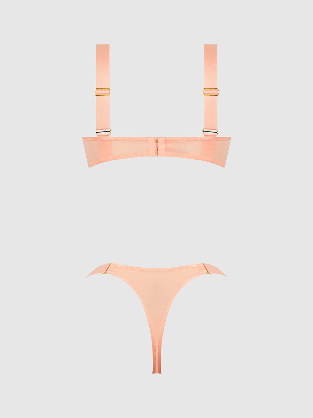 Yvone Shimmer Mesh Openable Cup Bra &amp; Thong Set from Love It Curvy