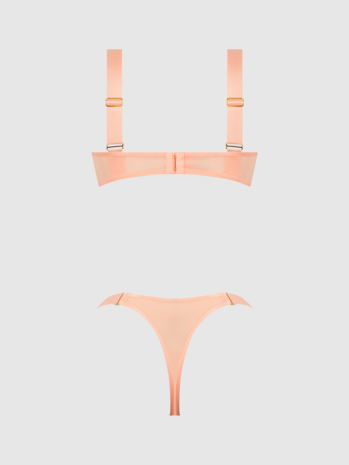 Yvone Shimmer Mesh Openable Cup Bra & Thong Set from Love It Curvy