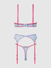 Yvone Lace Open Cup Bra, Crotchless Thong & Garter Set | Love It Curvy