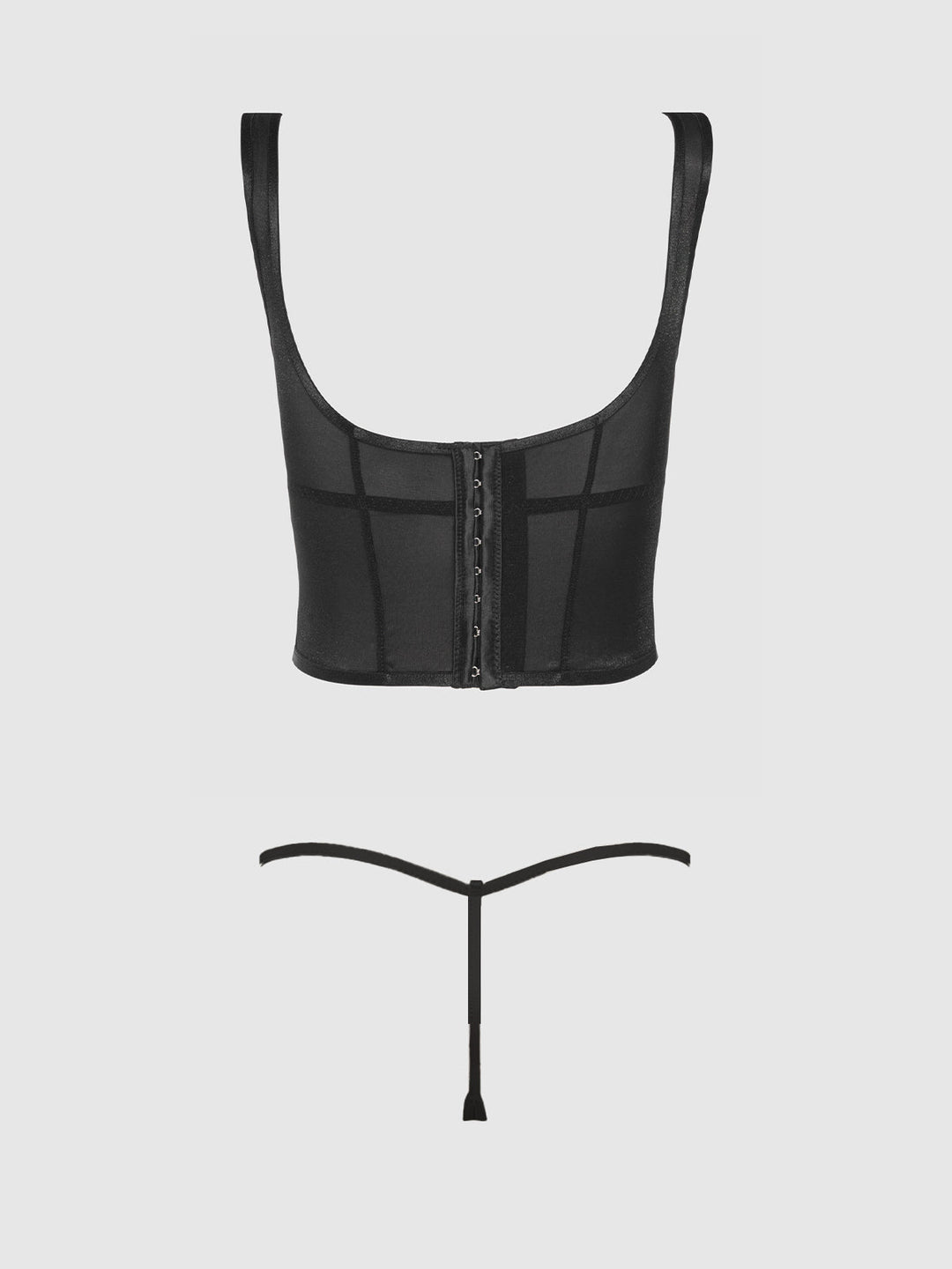 Yvone Shimmer Mesh Bustier &amp; G-String Set from Love It Curvy