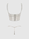 Yvone Shimmer Mesh Bustier & G-String Set from Love It Curvy