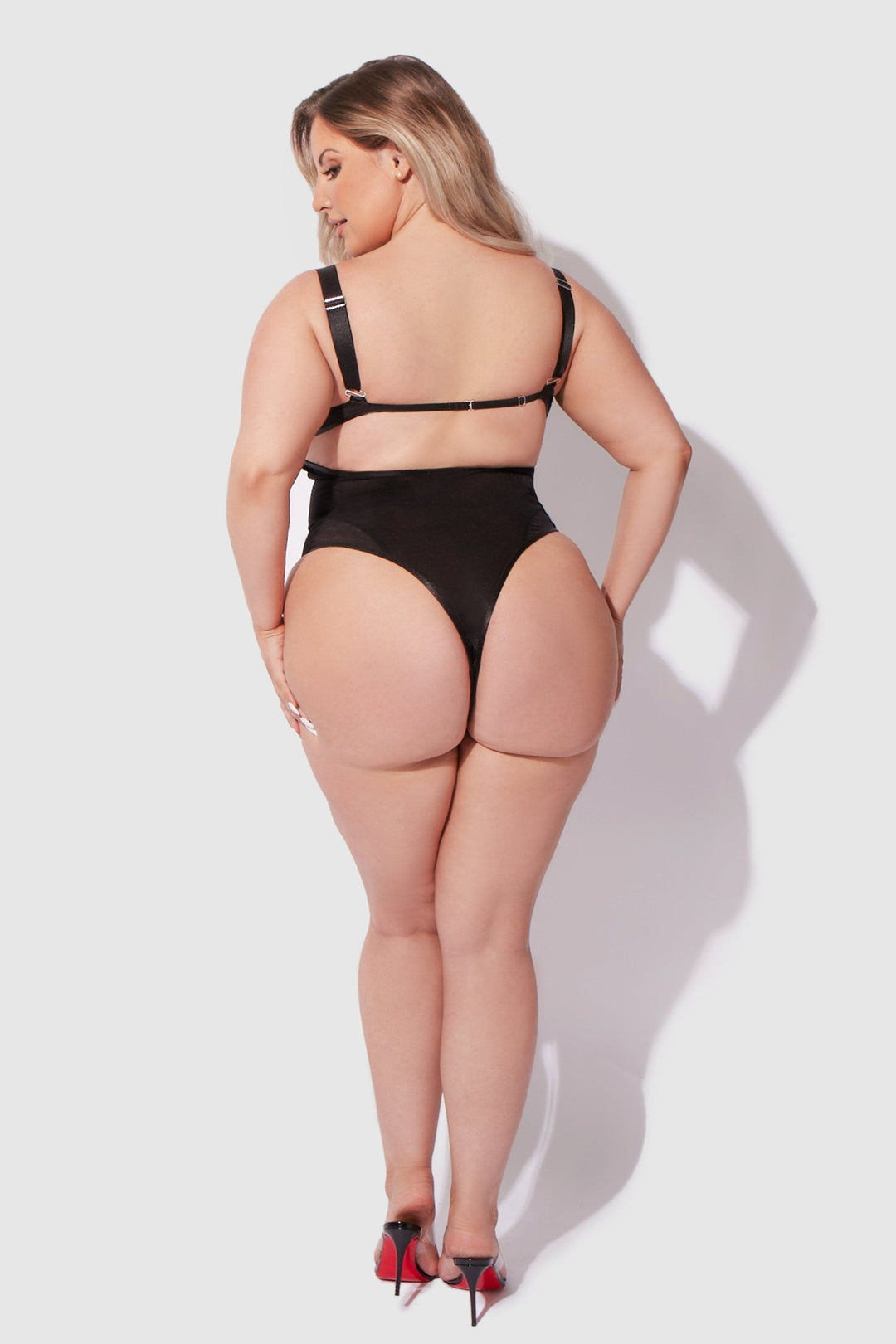 Yvone Shimmer Mesh Bodysuit from Love It Curvy
