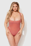 Yvone Shimmer Mesh Bodysuit from Love It Curvy