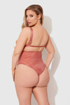 Yvone Shimmer Mesh Bodysuit from Love It Curvy