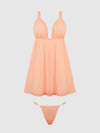 Yvone Shimmer Mesh Babydoll & G-String Set from Love It Curvy