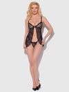 Yvone Lace Openable Cup Babydoll & G-String Set from Love It Curvy