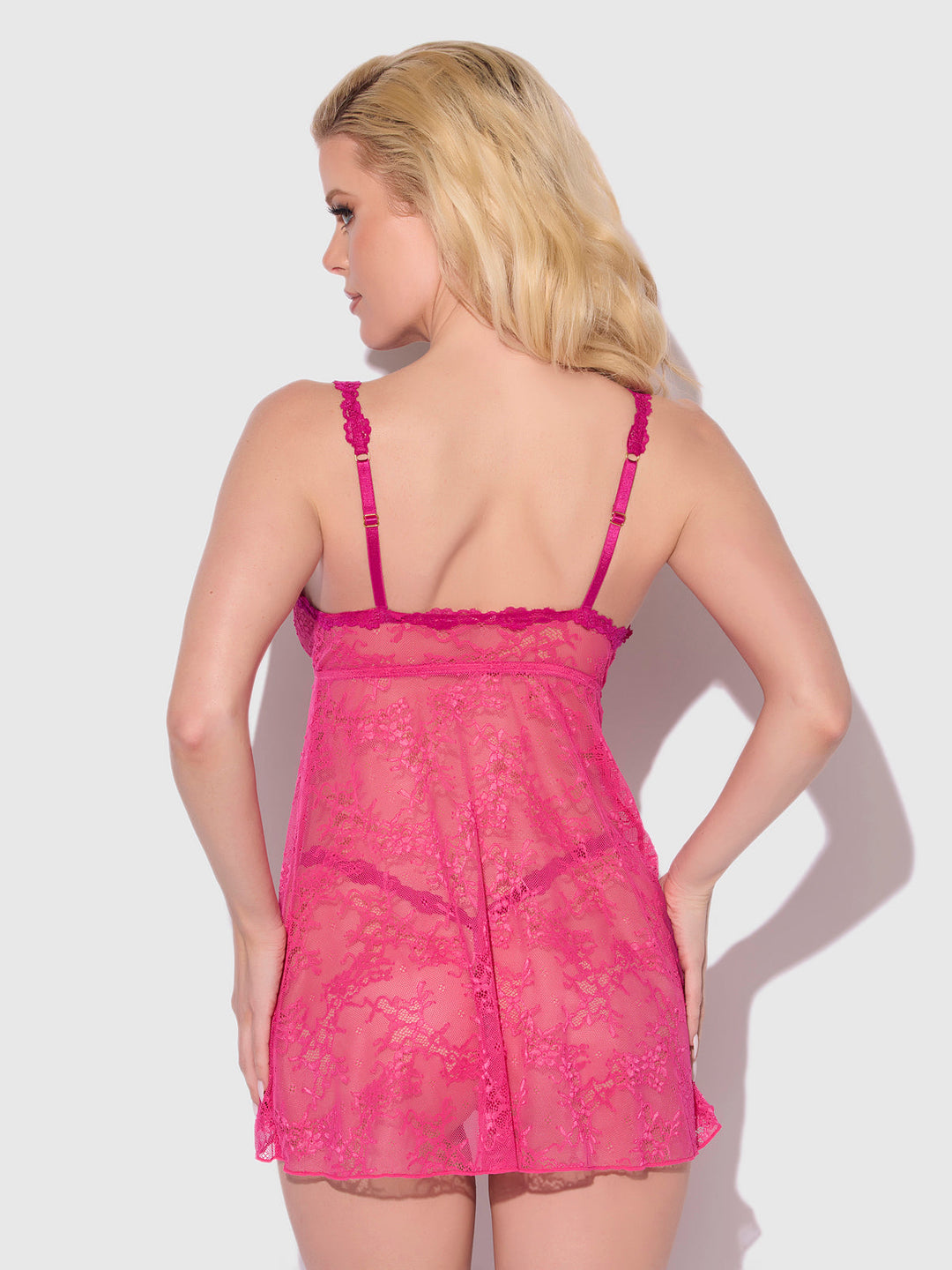 Yvone Lace Openable Cup Babydoll &amp; G-String Set from Love It Curvy