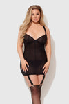 Yvone Shimmer Mesh Underwire Chemise & G-String Set from Love It Curvy